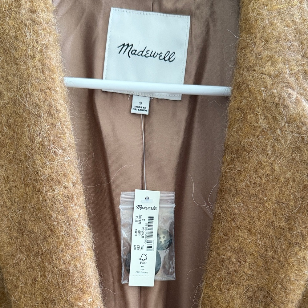 Madewell Camel Brown Wool-Blend Single-Button Blazer - Picture 2 of 2